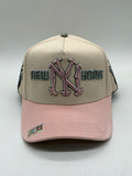 GORRA CAPS FANS // NY BEIGE-PINK